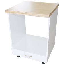 Corp pentru cuptor incorporabil cu sertar Zebra, Alb/MDF Alb lucios, cu blat artar, 60 x 85 x 60 cm